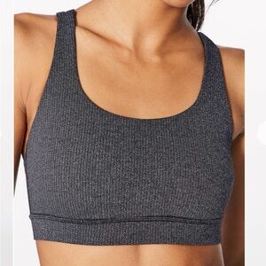 Lululemon Energy Bra Power Luxtreme Variegated Knit Black Heathered Black​​